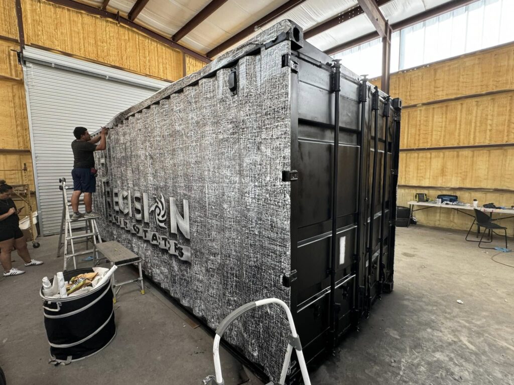 Full vinyl wrap shipping container