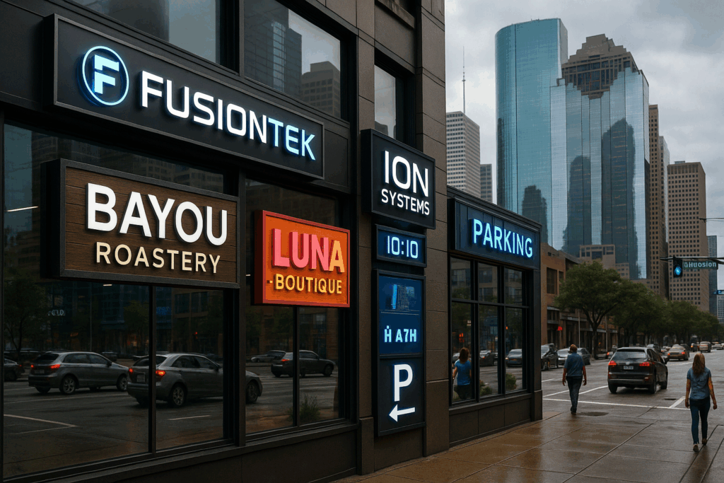 Houston business store front signage